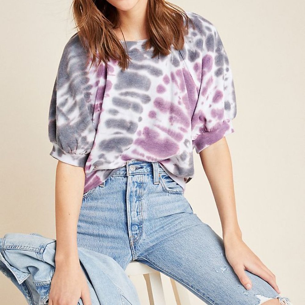 Anthropologie SAMI PUFF-SLEEVED SWEATSHIRT Sz S